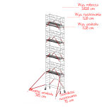 Rusztowania aluminiowe Altrex 5100-S NOWA NORMA-0,75x3,05- wys.robocza:10,20m, wys.podestu:8,20m - 2