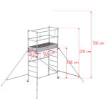Rusztowanie aluminiowe jezdne Altrex 3400 Moduł 1+2 - wys.robocza:3,80m,  wys.podestu:1,80m - 2