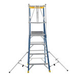 Drabina magazynowa, podest roboczy 4 stopniowa z włókna szklanego Fiber Tech Pro Gate LEMAR 013204 - 9