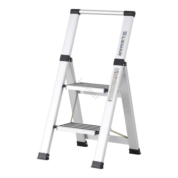 Drabina domowa 2 stopniowa aluminiowa Slim Space LEMAR 030202