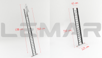 Drabina rozsuwana z linką 2x10 stopni z włókna szklanego Fiber Tech Rope LEMAR 050010 - 2