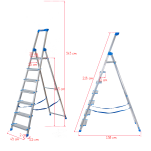 Drabina jednostronna 7 stopniowa aluminiowa Wide Step LEMAR 020207 - 2