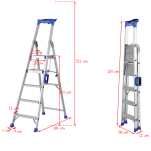 Drabina jednostronna 5 stopniowa aluminiowa Pro Step LEMAR 020305 - 2