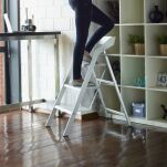 Drabina jednostronna 3 stopniowa drewniana USIT czerń 509044 - 5