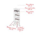 Rusztowania aluminiowe Altrex 5200-S NOWA NORMA-1,35x1,85- wys.robocza:9,20m, wys.podestu:7,20m - 2