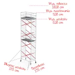 Rusztowania aluminiowe Altrex 5200-1,35x1,85- wys.robocza:10,20m, wys.podestu:8,20m - 2