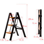 Drabina domowa 3 stopniowa aluminiowa Slim Space-X LEMAR 041203 - 2