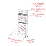 Rusztowania aluminiowe Altrex 5100-0,75x2,45- wys.robocza:7,20m, wys.podestu:5,20m - 2