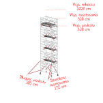 Rusztowania aluminiowe Altrex 5200-S NOWA NORMA-1,35x3,05- wys.robocza:10,20m, wys.podestu:8,20m - 2