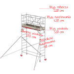 Rusztowania aluminiowe Altrex 4100-S PLUS NOWA NORMA-0,90x1,85- wys.robocza:5,20m, wys.podestu:3,20m - 2