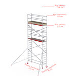 Rusztowania aluminiowe Altrex 4100-0,75x1,85- wys.robocza:7,20m, wys.podestu:5,20m - 2