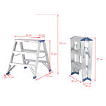 Drabina dwustronna 3 stopniowa aluminiowa Big Step LEMAR 023103 - 2