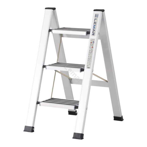 Drabina domowa 3 stopniowa aluminiowa Slim Space-X LEMAR 040203