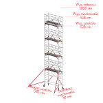 Rusztowania aluminiowe Altrex 5100-S PLUS NOWA NORMA-0,90x3,05- wys.robocza:10,20m, wys.podestu:8,20m - 2