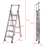 Drabina domowa 5 stopniowa aluminiowa Slim Space LEMAR 030105 - 2