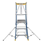 Drabina magazynowa, podest roboczy 3 stopniowa z włókna szklanego Fiber Tech Pro Gate LEMAR 013203 - 9