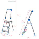 Drabina jednostronna 3 stopniowa aluminiowa Wide Step LEMAR 020203 - 2