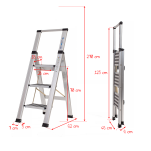 Drabina domowa 3 stopniowa aluminiowa Slim Space LEMAR 030203 - 2
