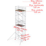 Rusztowania aluminiowe Altrex 4200-1,35x2,45- wys.robocza:10,20m, wys.podestu:8,20m - 2