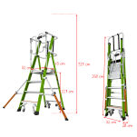 Drabina magazynowa 4 stopniowa z włókna szklanego Safety Cage Little Giant 19704EN - 2