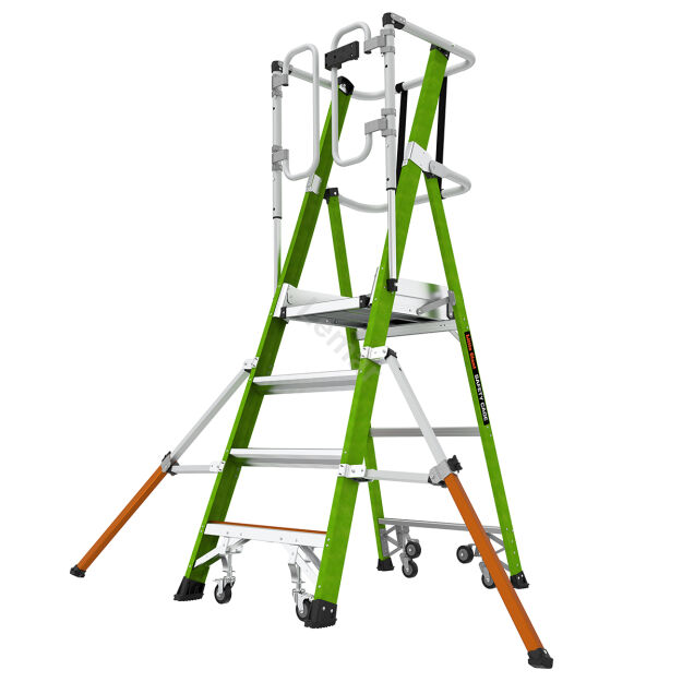 Drabina magazynowa 4 stopniowa z włókna szklanego Safety Cage Little Giant 19704EN