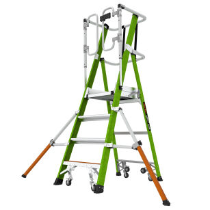 Drabina magazynowa 4 stopniowa z włókna szklanego Safety Cage Little Giant 19704EN