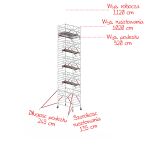 Rusztowania aluminiowe Altrex 5200-S NOWA NORMA-1,35x2,45- wys.robocza:11,20m, wys.podestu:9,20m - 2
