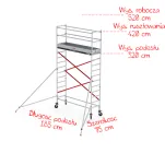 Rusztowania aluminiowe Altrex 5100-0,75x1,85- wys.robocza:5,20m, wys.podestu:3,20m - 2