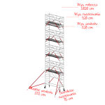 Rusztowania aluminiowe Altrex 5100-S NOWA NORMA-0,75x1,85- wys.robocza:10,20m, wys.podestu:8,20m - 2