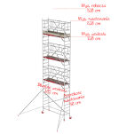 Rusztowania aluminiowe Altrex 4100-S PLUS NOWA NORMA-0,90x1,85- wys.robocza:9,20m, wys.podestu:7,20m - 2
