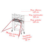 Rusztowania aluminiowe Altrex 5100-S PLUS NOWA NORMA-0,90x1,85- wys.robocza:4,20m, wys.podestu:2,20m - 2