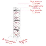Rusztowania aluminiowe Altrex 5200-1,35x1,85- wys.robocza:13,20m, wys.podestu:11,20m - 2