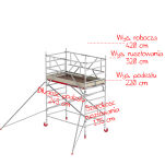 Rusztowania aluminiowe Altrex 4200-S NOWA NORMA-1,35x2,45- wys.robocza:4,20m, wys.podestu:2,20m - 2