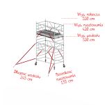 Rusztowania aluminiowe Altrex 5200-S NOWA NORMA-1,35x2,45- wys.robocza:5,20m, wys.podestu:3,20m - 2