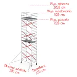 Rusztowania aluminiowe Altrex 5200-1,35x3,05- wys.robocza:10,20m, wys.podestu:8,20m - 2