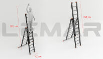 Drabina wielofunkcyjna 3x14 stopni aluminiowa Mounter - PROMOCJA 123614 - 3