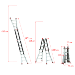 Drabina przegubowa 4x4 stopni aluminiowa Tele Pro Plus ALTREX 503734 - 2