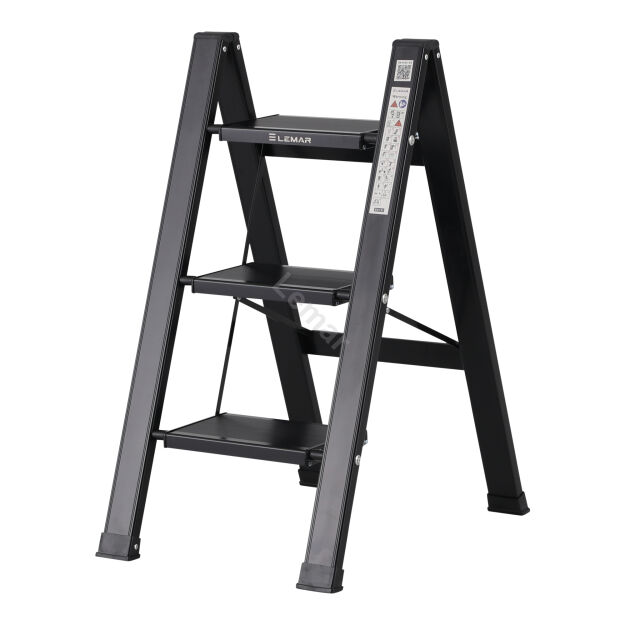 Drabina domowa 3 stopniowa aluminiowa Slim Space-X LEMAR 041103