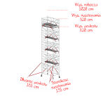 Rusztowania aluminiowe Altrex 5200-S NOWA NORMA-1,35x1,85- wys.robocza:10,20m, wys.podestu:8,20m - 2