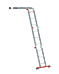 Drabina Przegubowa Varitrex pro 4x3 altrex w pozycji przystawnej z jednym elementem nie rozłożonym całkowicie pozwala na odsunięcie się od ściany o te ok. 90 cm, dzięki czemu możemy sięgnąć do np. rynny nie opierając się jednocześnie o jej delikatną konstrukcje.