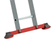 Stabilizator drabiny przegubowej 4x3 varitrex pro posiada szerokie gumowe nóżki zapobiegające przesuwaniu się drabiny w czasie pracy. Belka malowana proszkowo w kolorze czerwonym, nie ulega degradacji i cieszy wyjątkowym designem.