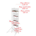 Rusztowania aluminiowe Altrex 4200-S NOWA NORMA-1,35x2,45- wys.robocza:11,20m, wys.podestu:9,20m - 2