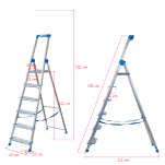 Drabina jednostronna 6 stopniowa aluminiowa Wide Step LEMAR 020206 - 2