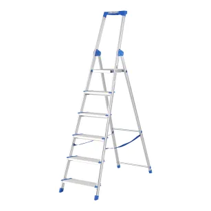 Drabina jednostronna 6 stopniowa aluminiowa Wide Step LEMAR 020206