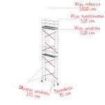 Rusztowania aluminiowe Altrex 5100-0,75x1,85- wys.robocza:10,20m, wys.podestu:8,20m - 2