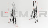 [OUTLET] Drabina wielofunkcyjna 3x8 stopni aluminiowa Mounter ALTREX 123608 - 5