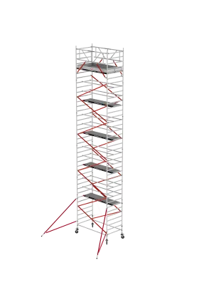 Rusztowania aluminiowe Altrex 5200 NOWA NORMA-1,35x1,85- wys.robocza:12,20m, wys.podestu:10,20m