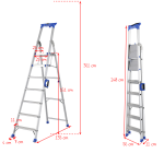 Drabina jednostronna 7 stopniowa aluminiowa Pro Step LEMAR 020307 - 2