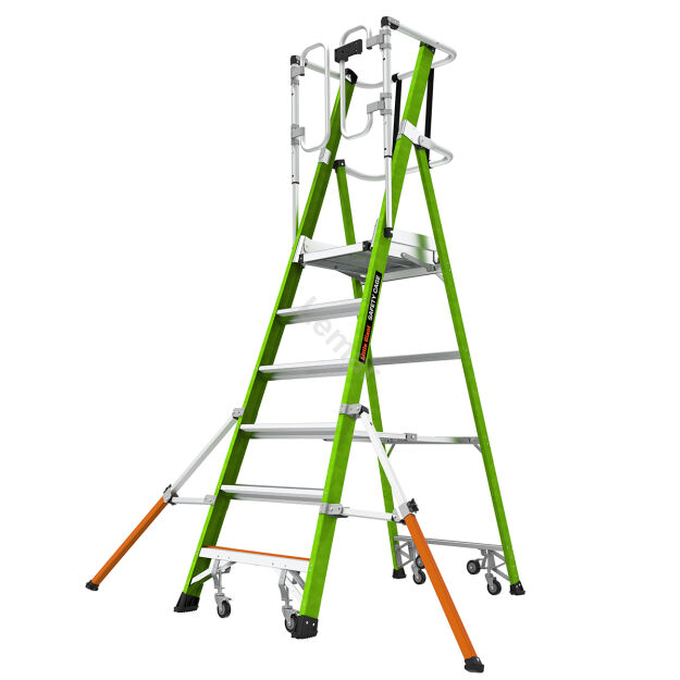 Drabina magazynowa 6 stopniowa z włókna szklanego Safety Cage Little Giant 19706EN
