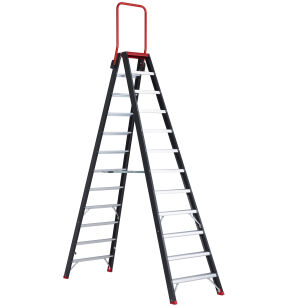 Drabina dwustronna 2x12 stopnie aluminiowa Taurus Tdo z poręczą ALTREX 192612